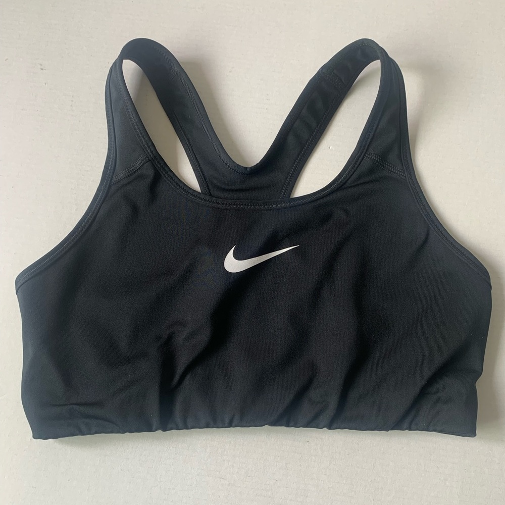 Nike Women's Dri Fit Black Sports Bra Wireless Racerback Unlined Size Large?